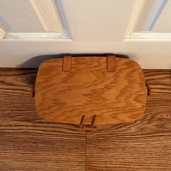 LONGABERGER  BASKET HANDWOVEN 1995  POCKETBOOK LID & CLOSURE HAS HANDLE VGC - Picture 5 of 10